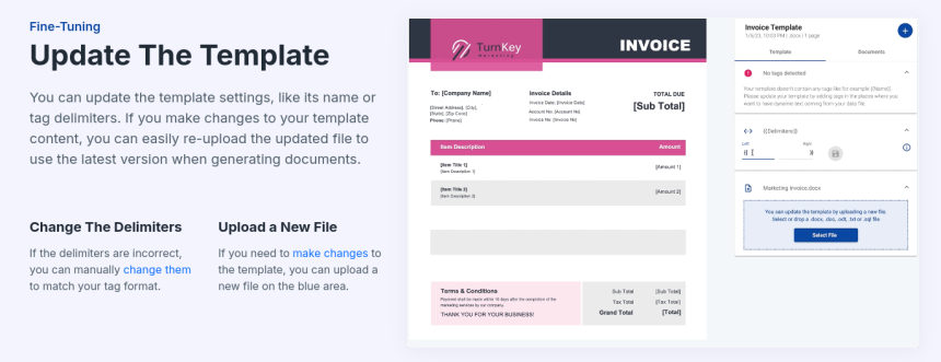 Update template